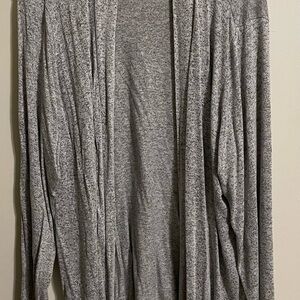 Gray Open Front Cardigan